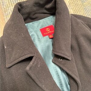 Cole haan mens coat with leather trim. Like new